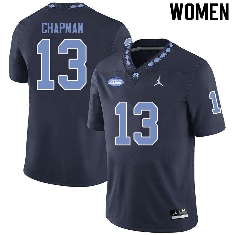 Jordan Brand Women #13 Don Chapman North Carolina Tar Heels College Football Jerseys Sale-Black